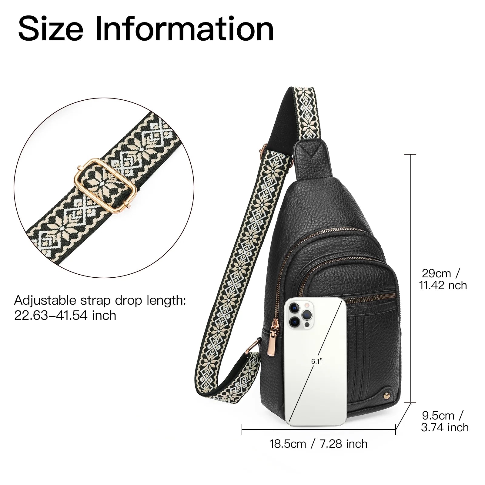 Crossbody Sling Bag for Women, Travel Leather Crossbody Bags Fanny Packs for Women Small Crossbody Purse Chest Bag
