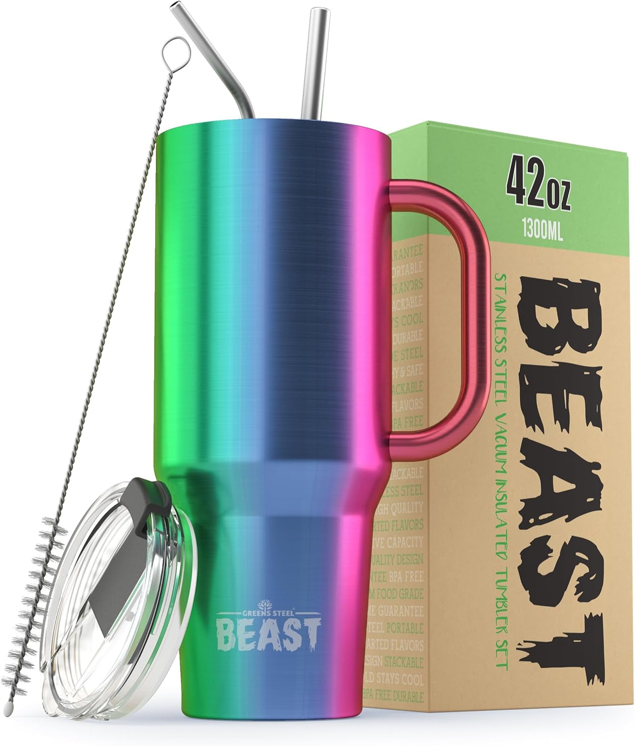 Beast 30 Oz Tumbler Stainless Steel Vacuum Insulated Coffee Ice Cup Double Wall Travel Flask (Blossom Pink)
