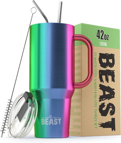 Beast 30 Oz Tumbler Stainless Steel Vacuum Insulated Coffee Ice Cup Double Wall Travel Flask (Blossom Pink)
