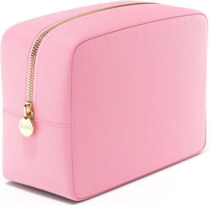 Makeup Bag Travel Cosmetics Pouch and Toiletry Bag, Nylon Zipper Pouch Purse, Cute Make up Organizer Storage Tote for Women Girls, Waterproof Travel Skincare Case, Small Makeup Bags, Ballet Pink