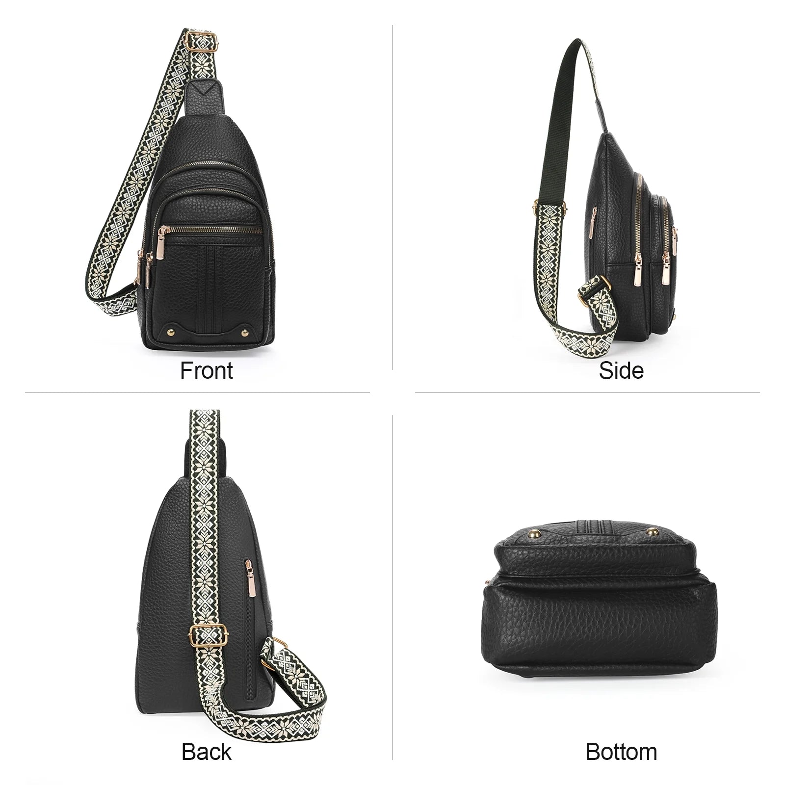 Crossbody Sling Bag for Women, Travel Leather Crossbody Bags Fanny Packs for Women Small Crossbody Purse Chest Bag