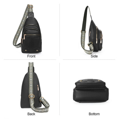 Crossbody Sling Bag for Women, Travel Leather Crossbody Bags Fanny Packs for Women Small Crossbody Purse Chest Bag