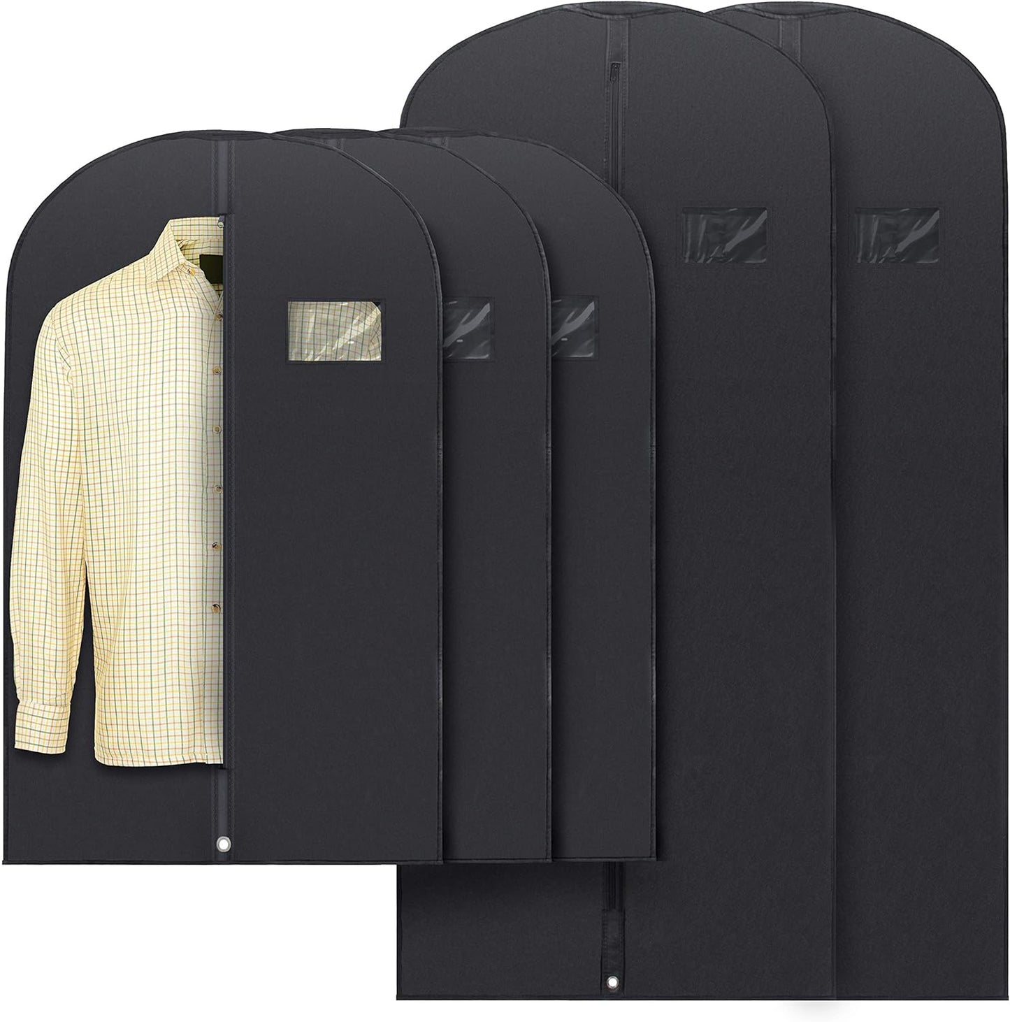 40" Black Garment Bags Suit Bag for Travel & Clothing Storage of Dresses, Shirts, Fur Coats, Jackets & Dance Costumes - Hanging Suit Cover for Men & Women Closet Storage Garment Protector