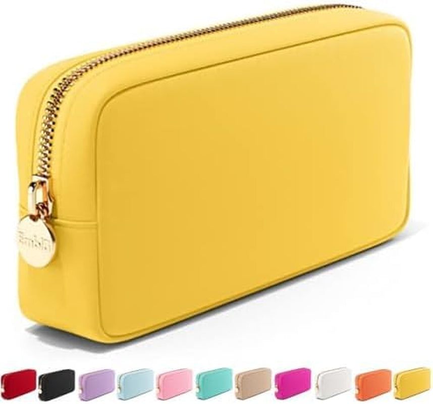 Makeup Bag Travel Cosmetics Pouch and Toiletry Bag, Nylon Zipper Pouch Purse, Cute Make up Organizer Storage Tote for Women Girls, Waterproof Travel Skincare Case, Small Makeup Bags, Ballet Pink