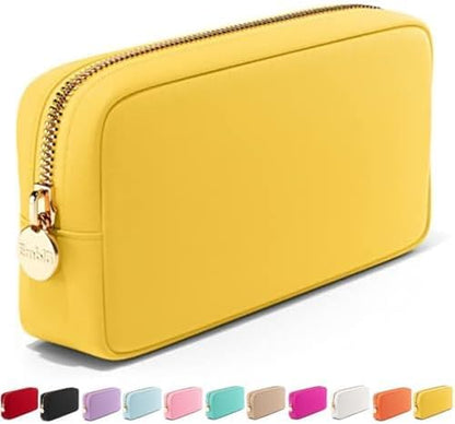 Makeup Bag Travel Cosmetics Pouch and Toiletry Bag, Nylon Zipper Pouch Purse, Cute Make up Organizer Storage Tote for Women Girls, Waterproof Travel Skincare Case, Small Makeup Bags, Ballet Pink